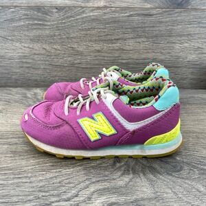 New Balance 574 Youth Shoes Size 9 Pink Purple Colorful
